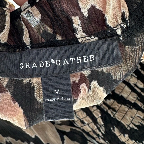 Grade and Gather Women's Sheer Leopard Print Blouse - Picture 9 of 11